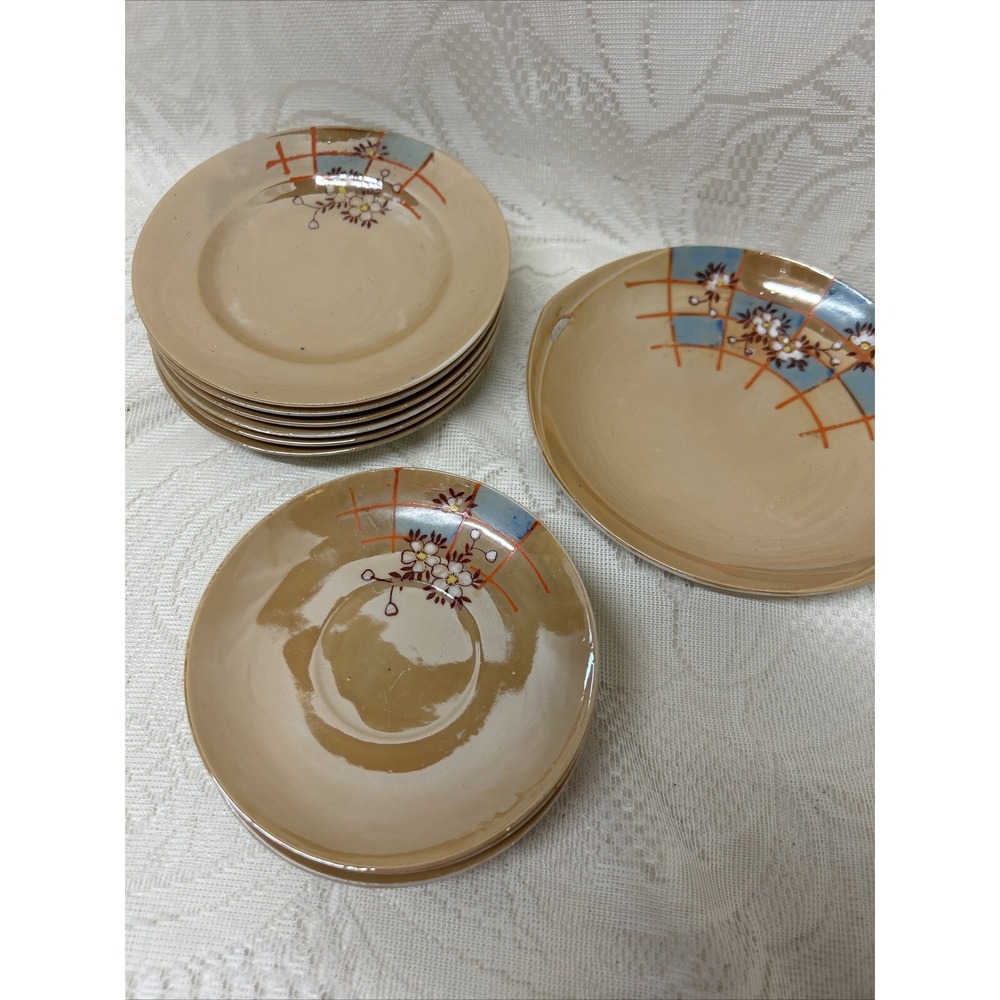 Vintage Luster Ware Lot of 11 Children Size SAUCERS & PLATES ONLY Crafts Display